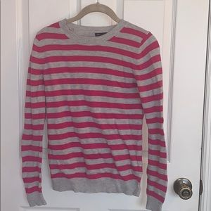 pink and gray striped sweater!